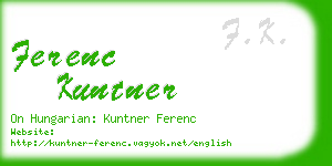 ferenc kuntner business card